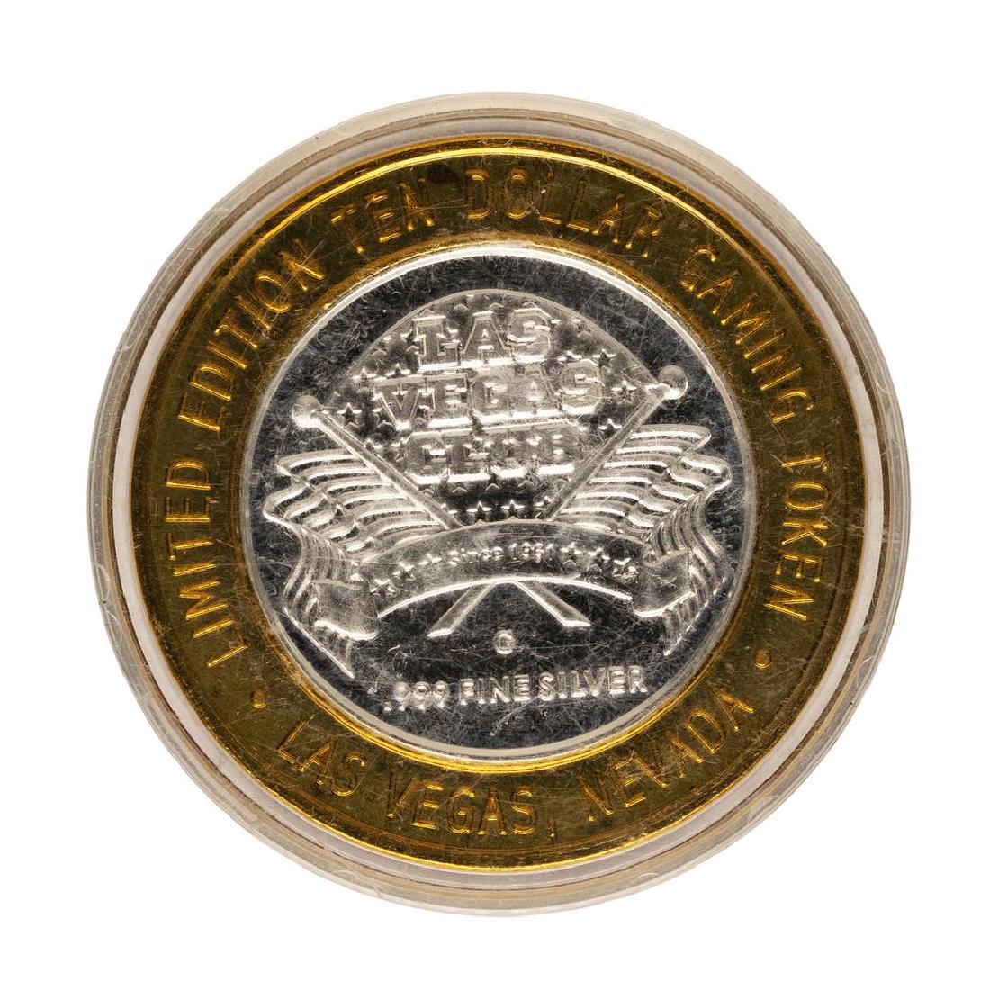 .999 Fine Silver Las Vegas Club $10 Limited Edition: One .999 Fine Silver Las Vegas Club $10 Limited Edition Gaming Token.