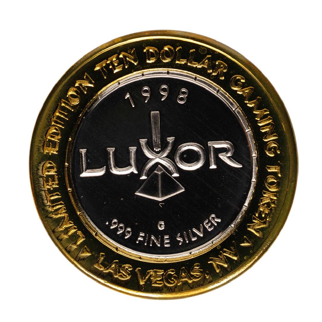 .999 Fine Silver Luxor Las Vegas, Nevada $10 Limited: One .999 Fine Silver Luxor Las Vegas, Nevada $10 Limited Edition Gaming Token.
