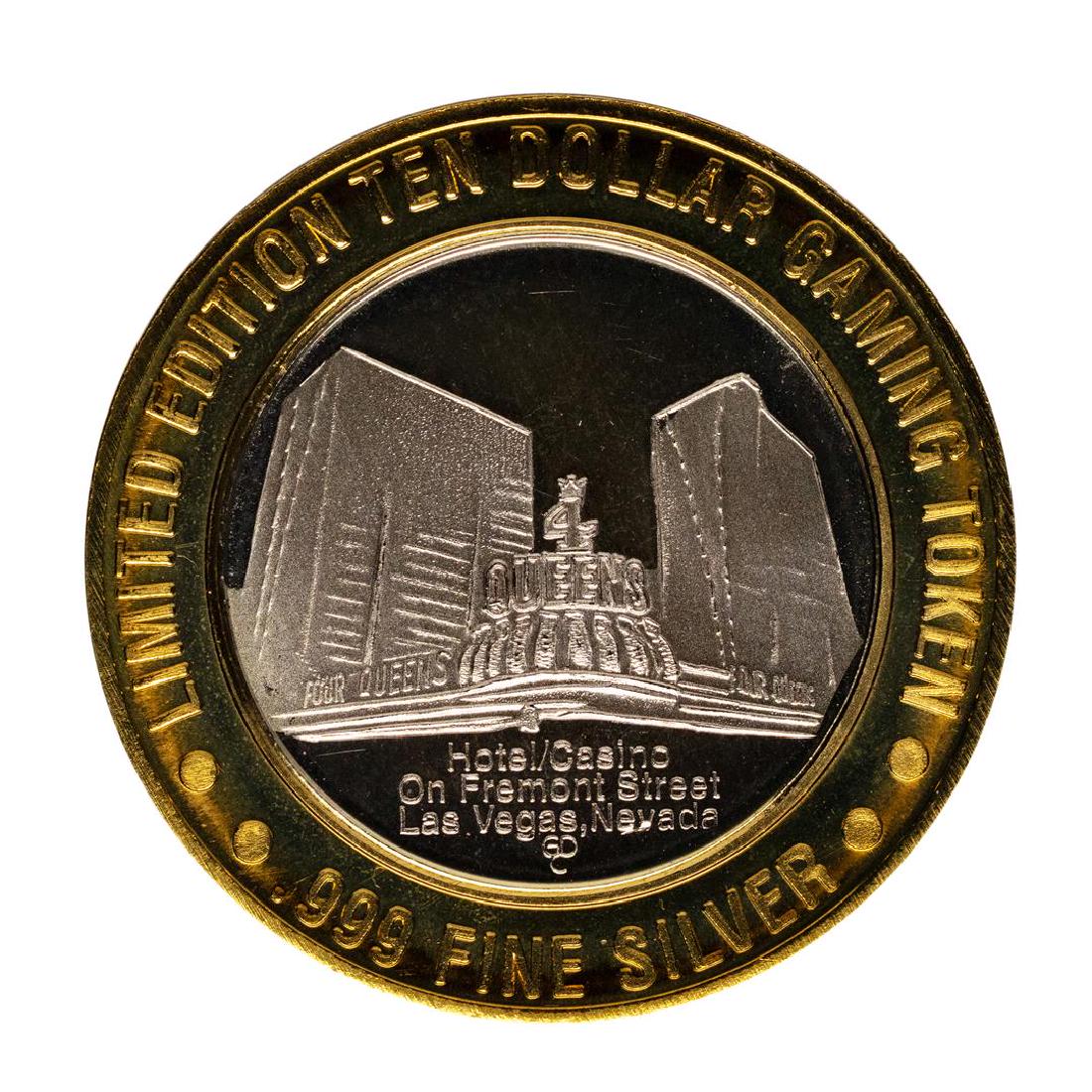 .999 Fine Silver Four Queens Casino Las Vegas $10: One .999 Fine Silver Four Queens Casino Las Vegas $10 Limited Edition Gaming Token.
