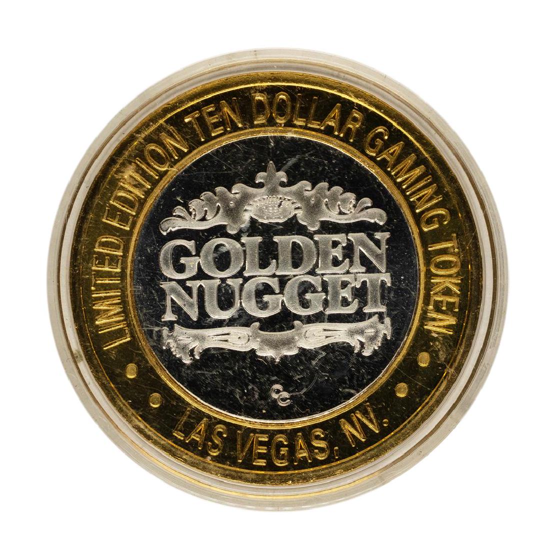 .999 Fine Silver Golden Nugget Las Vegas, Nevada $10: One .999 Fine Silver Golden Nugget Las Vegas, Nevada $10 Limited Edition Gaming Token.