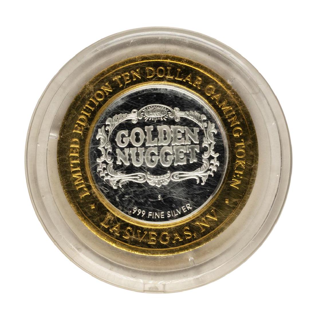 .999 Silver Golden Nugget Las Vegas, Nevada $10 Casino: One .999 Silver Golden Nugget Las Vegas, Nevada $10 Casino Limited Edition Gaming Token.