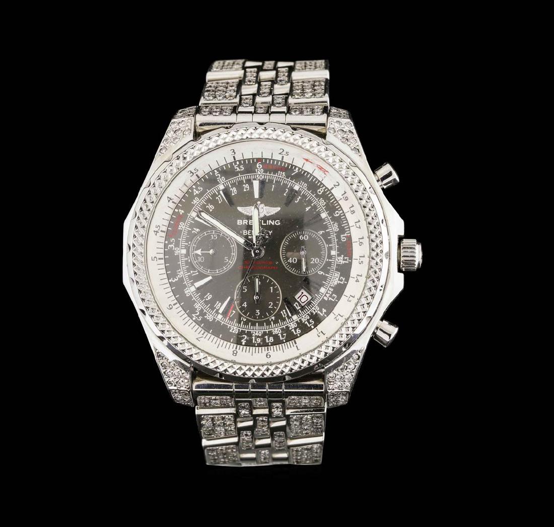 Breitling for Bentley Motors Stainless Steel Watch: One gents, Breitling for Bentley Motors Chronograph wristwatch electronically tested Stainless Steel, Case: 48mm diameter, Case Back: engraved with the manufacturers logo, name, model name, and ID inf