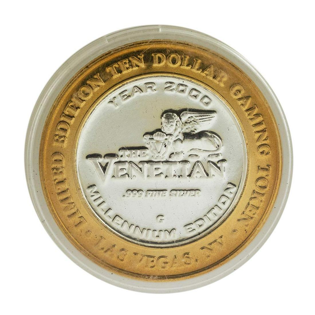 .999 Silver The Venetian Las Vegas Nevada $10 Casino: One .999 Silver The Venetian Las Vegas Nevada $10 Casino Limited Edition Gaming Token.