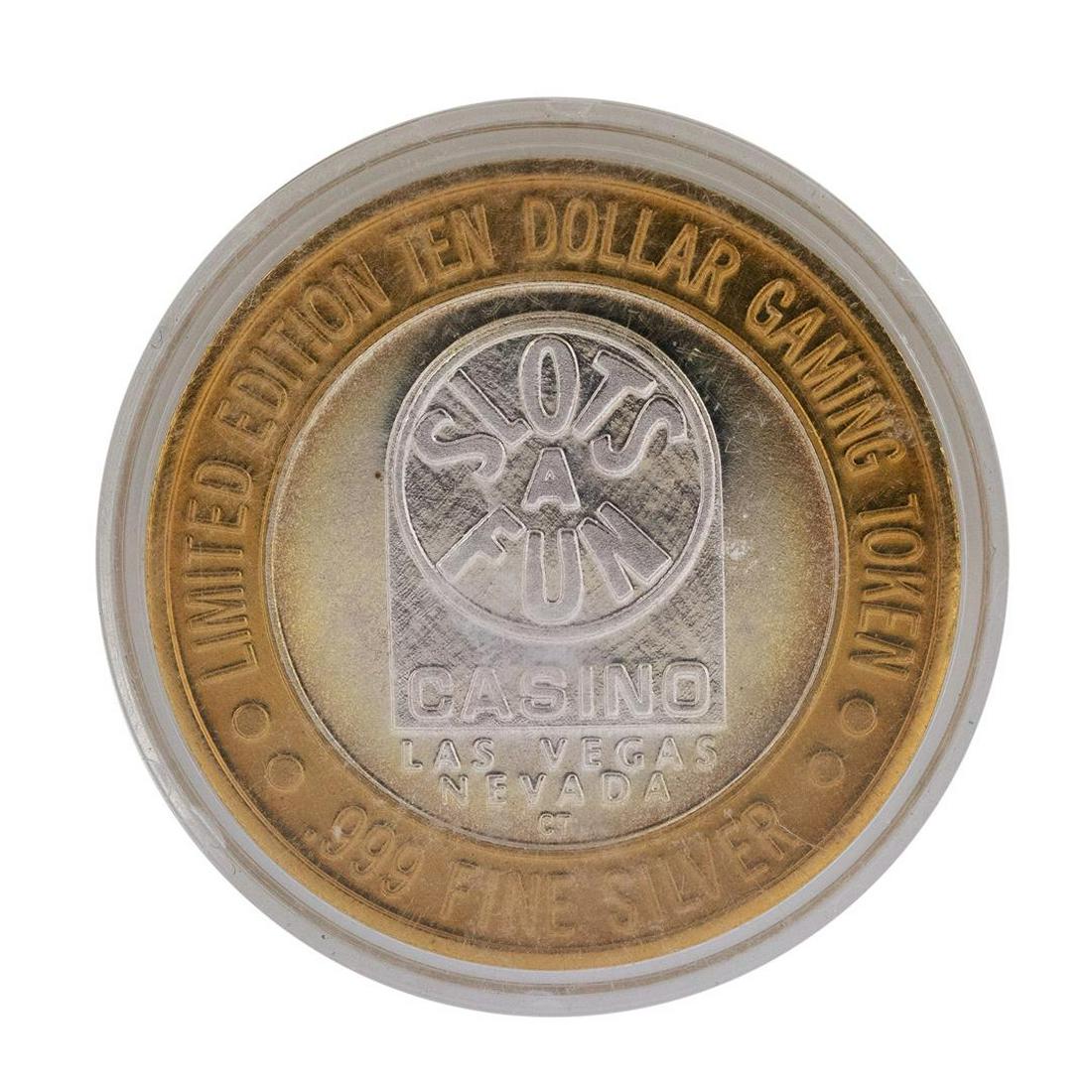 .999 Silver Slots A Fun Casino Las Vegas, NV $10: One .999 Silver Slots A Fun Casino Las Vegas, NV $10 Limited Edition Casino Gaming Token.