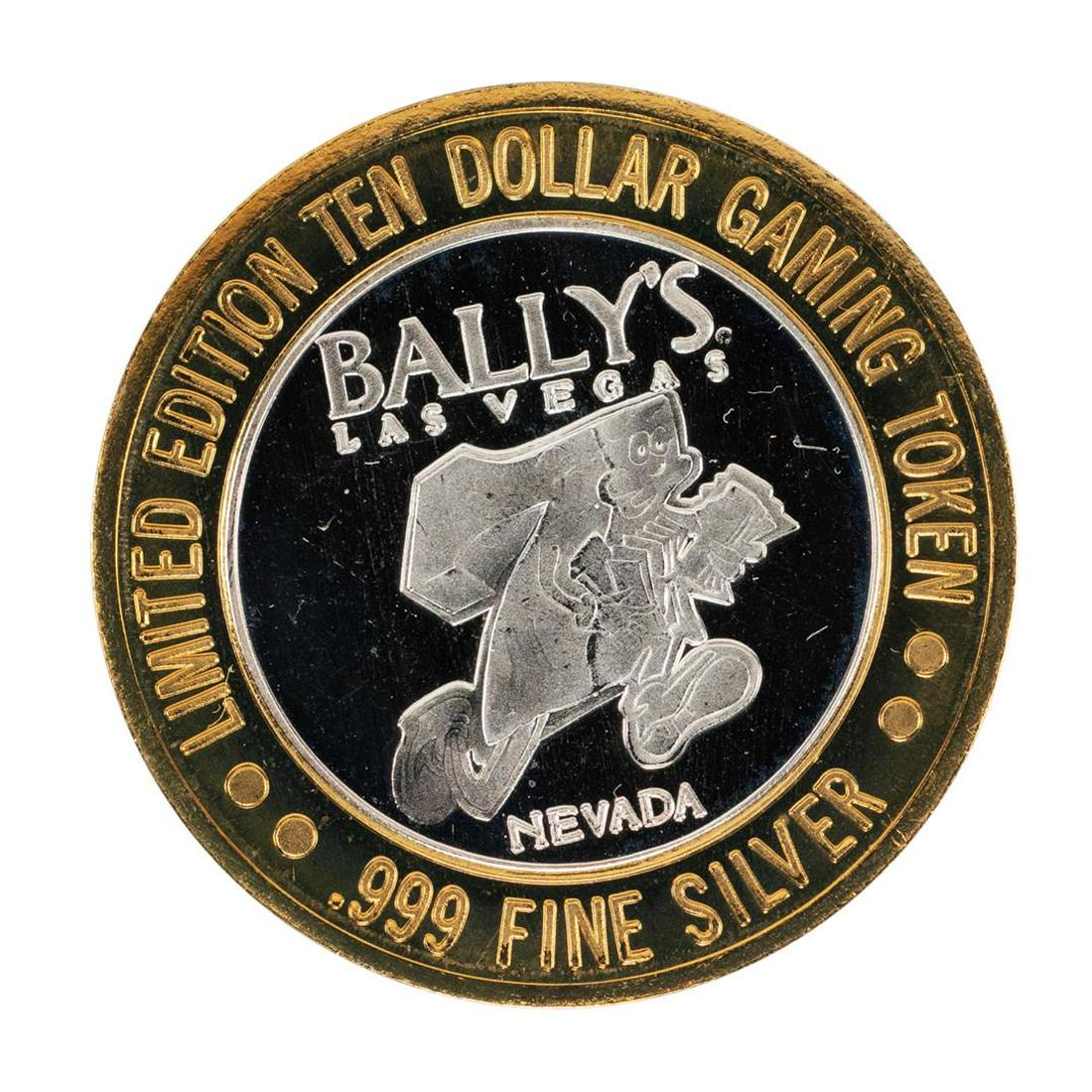 .999 Silver Ballys Las Vegas $10 Casino Limited Edition: One .999 Silver Ballys Las Vegas $10 Casino Limited Edition Gaming Token.