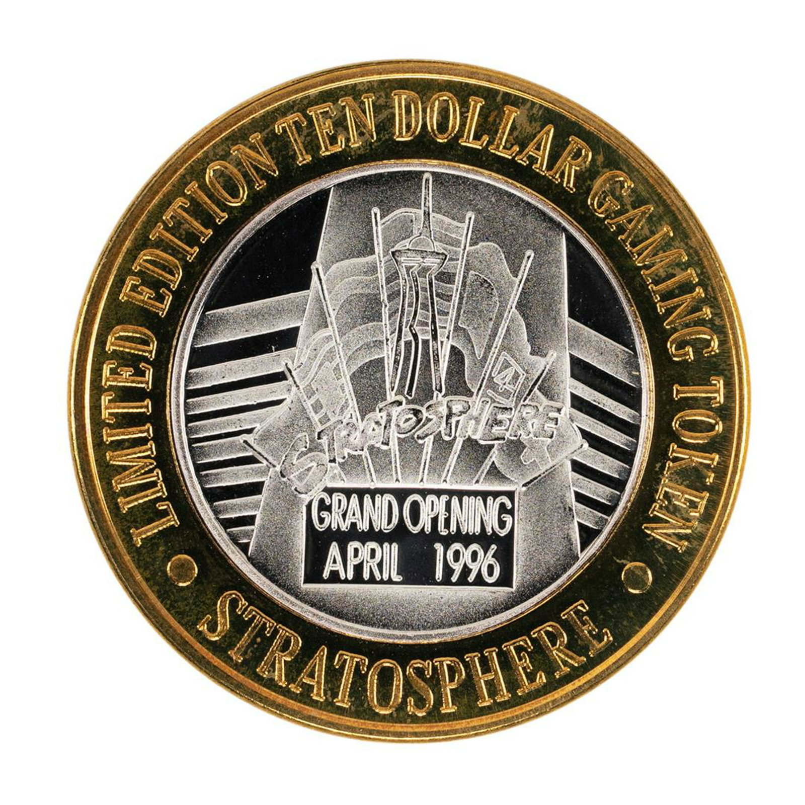 .999 Silver Stratosphere Las Vegas, NV $10 Casino: One .999 Silver Stratosphere Las Vegas, NV $10 Casino Limited Edition Gaming Token.