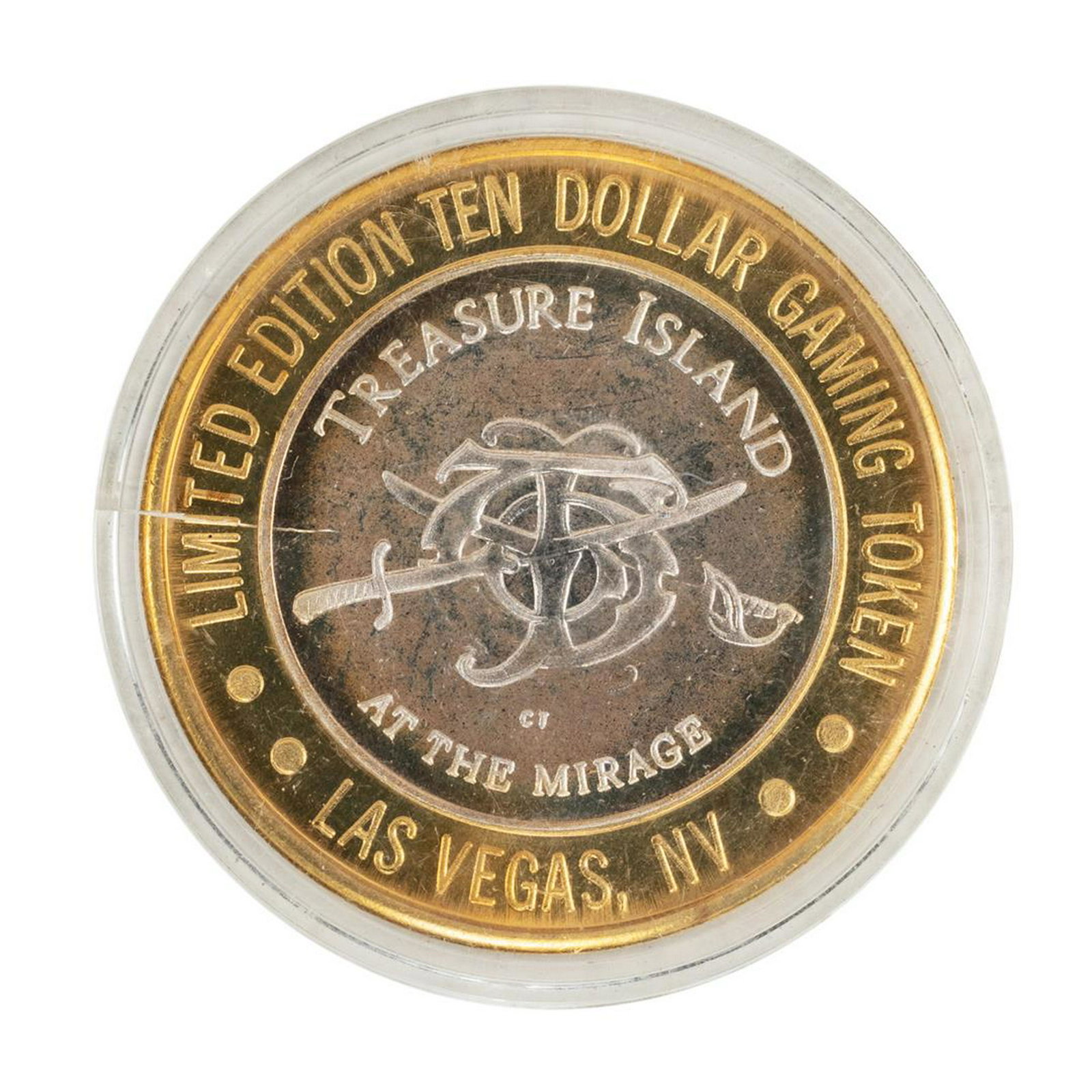 .999 Silver Treasure Island Las Vegas $10 Casino: One .999 Silver Treasure Island Las Vegas $10 Casino Limited Edition Gaming Token.