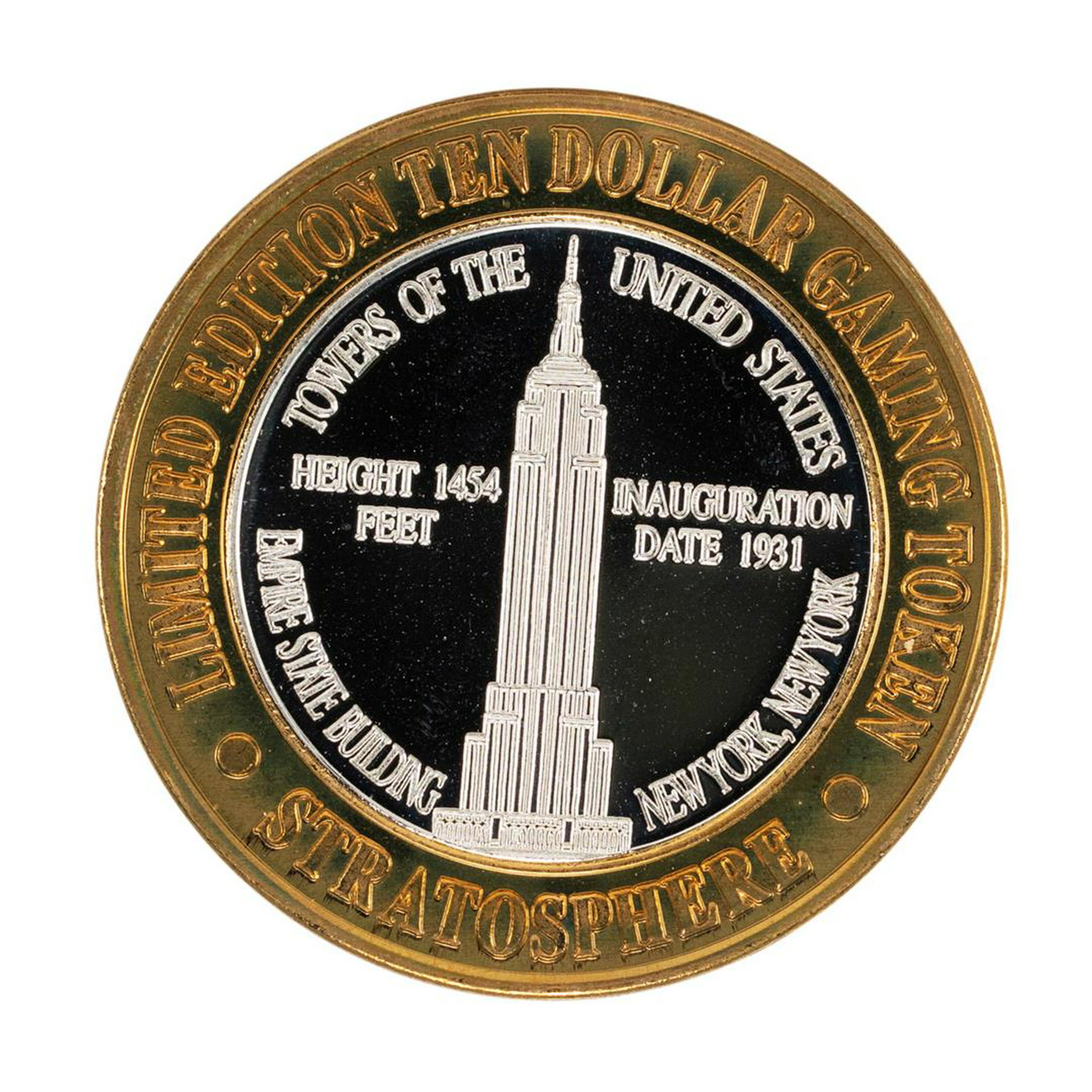 .999 Silver Stratosphere Las Vegas, NV $10 Casino: One .999 Silver Stratosphere Las Vegas, NV $10 Casino Limited Edition Gaming Token.