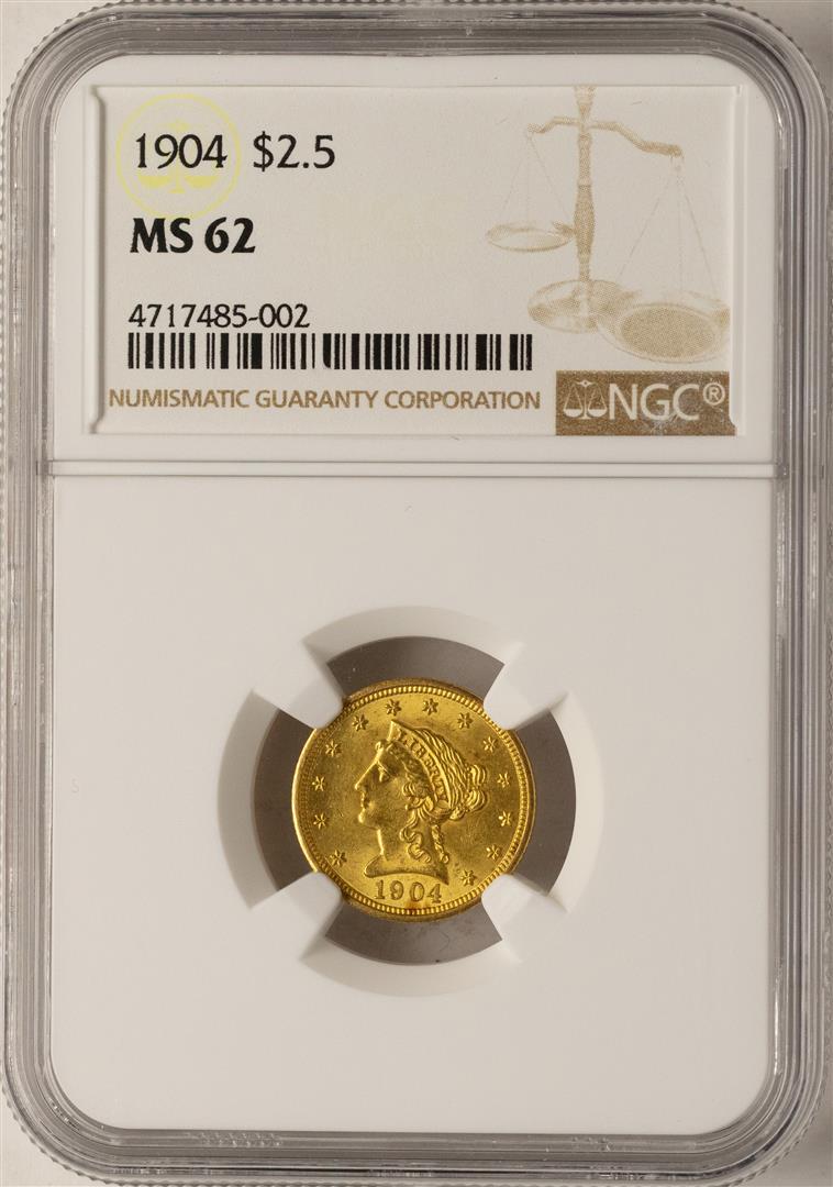 1904 2 12 Liberty Head Quarter Eagle Gold Coin Ngc