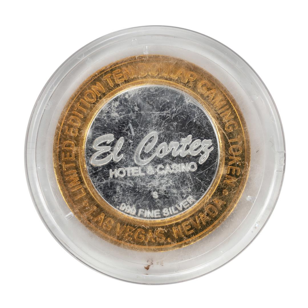 .999 Fine Silver El Cortez Hotel & Casino Las Vegas $10: One .999 Fine Silver El Cortez Hotel & Casino Las Vegas $10 Limited Edition Gaming Token.