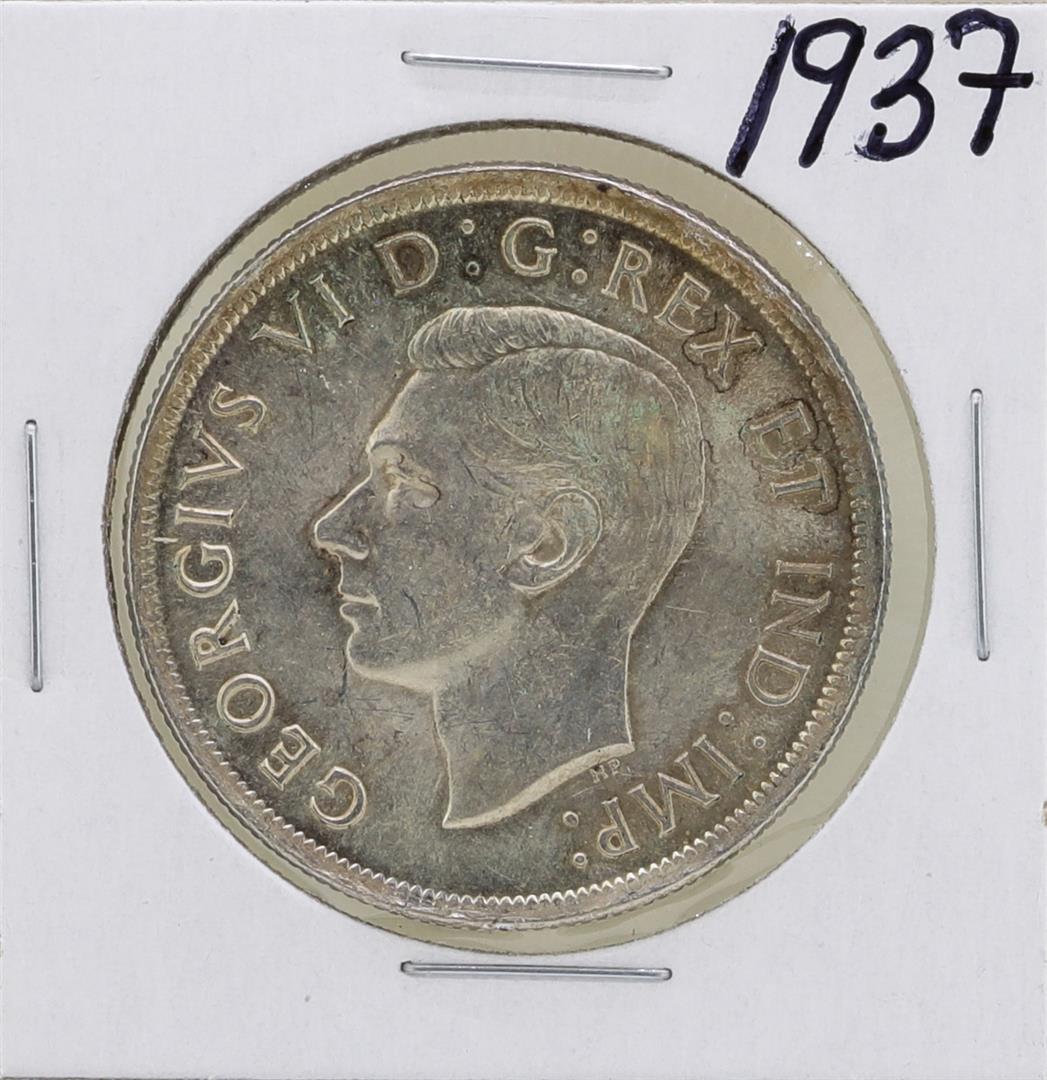1937 $1 Canada Silver Dollar Coin: One 1937 $1 Canada Silver Dollar Coin.