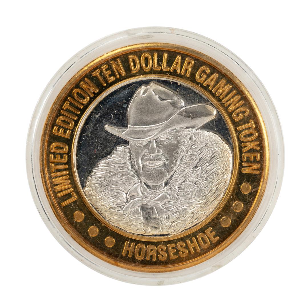 .999 Fine Silver Horseshoe Casino Las Vegas, NV $10: One .999 Fine Silver Horseshoe Casino Las Vegas, NV $10 Limited Edition Gaming Token.
