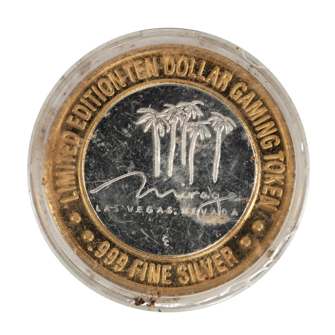 .999 Fine Silver Mirage Las Vegas, Nevada $10 Limited: One .999 Fine Silver Mirage Las Vegas, Nevada $10 Limited Edition Gaming Token.