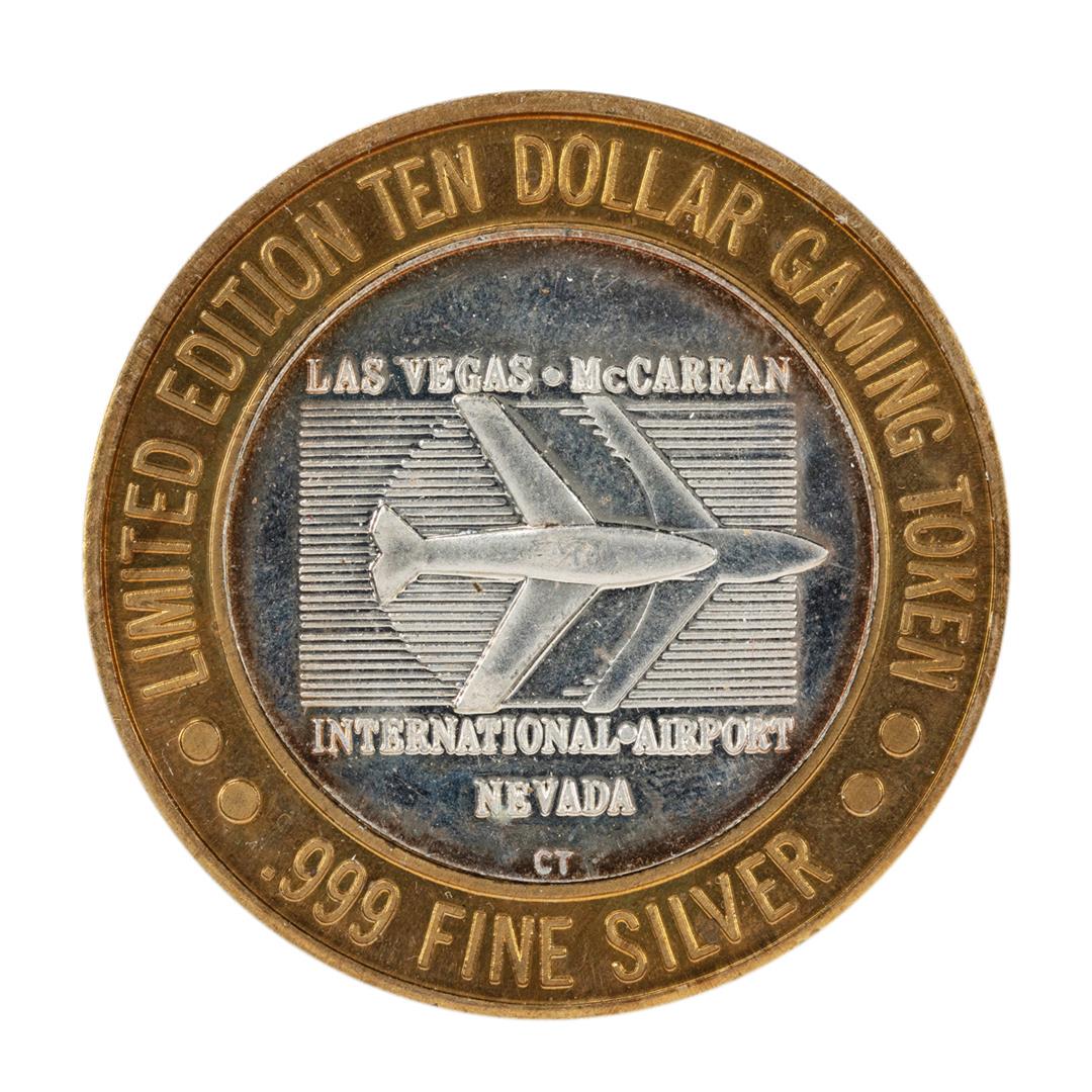 .999 Silver McCarran International Airport Las Vegas,: One .999 Silver McCarran International Airport Las Vegas, NV $10 Limited Gaming Token.