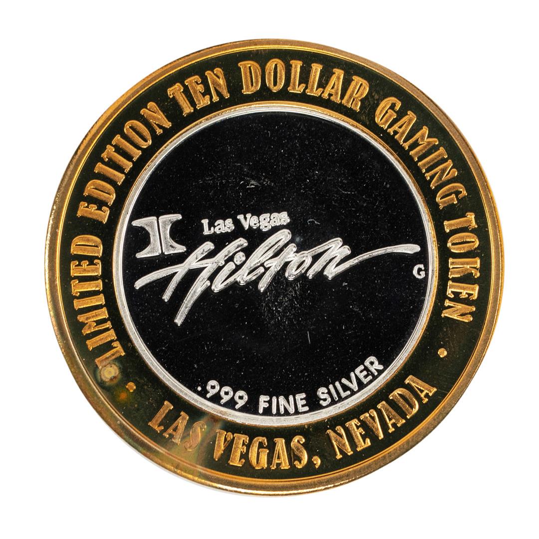 .999 Silver Hilton Las Vegas $10 Casino Limited Edition: One .999 Silver Hilton Las Vegas $10 Casino Limited Edition Gaming Token.