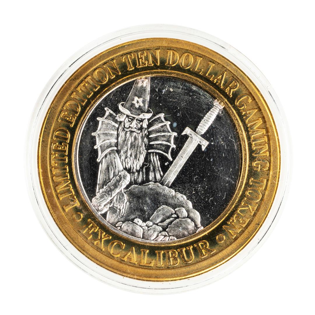.999 Silver Excalibur Las Vegas, NV $10 Casino Limited: One .999 Silver Excalibur Las Vegas, NV $10 Casino Limited Edition Gaming Token.