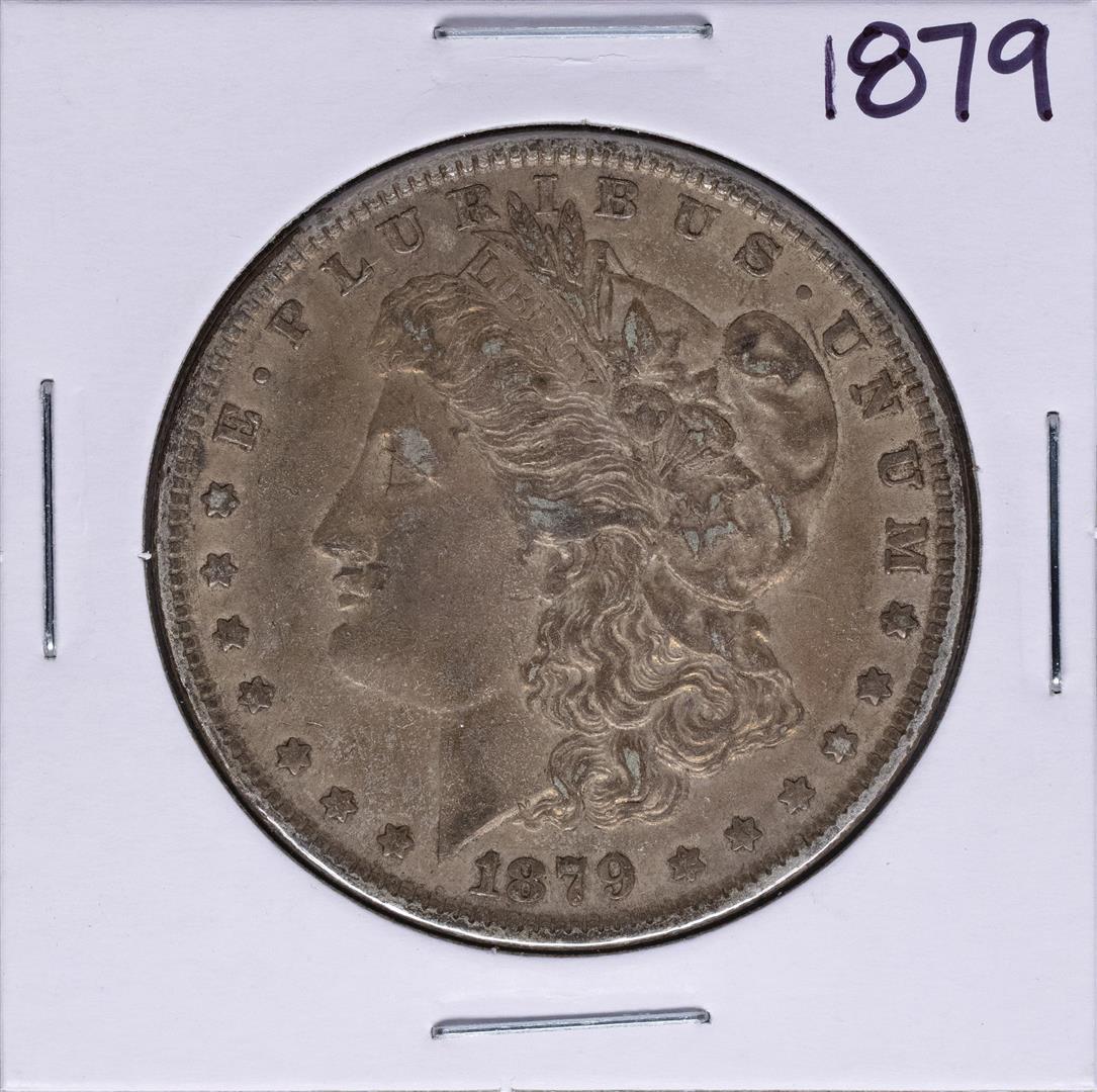 1879 $1 Morgan Silver Dollar Coin: One 1879 $1 Morgan Silver Dollar Coin.