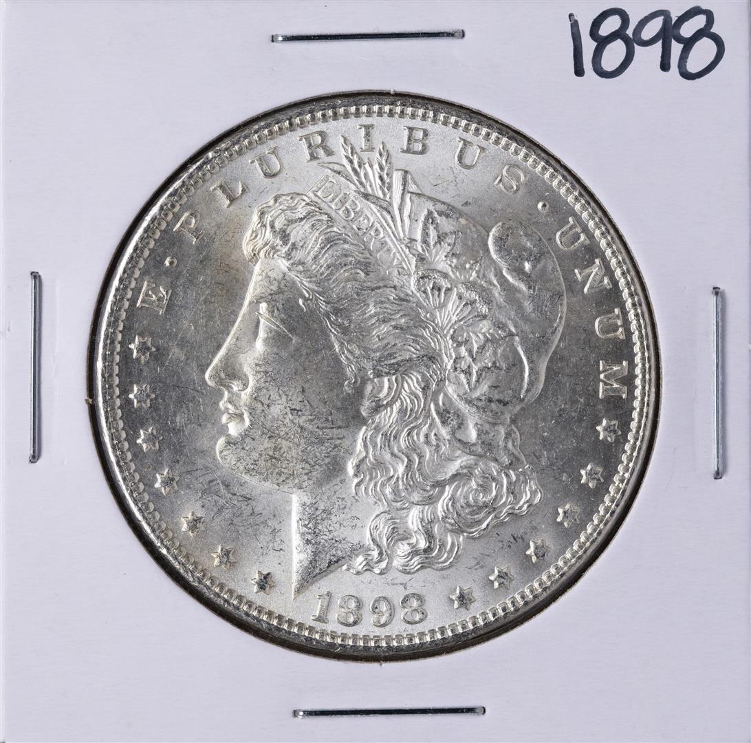 1898 $1 Morgan Silver Dollar Coin: One 1898 $1 Morgan Silver Dollar Coin.