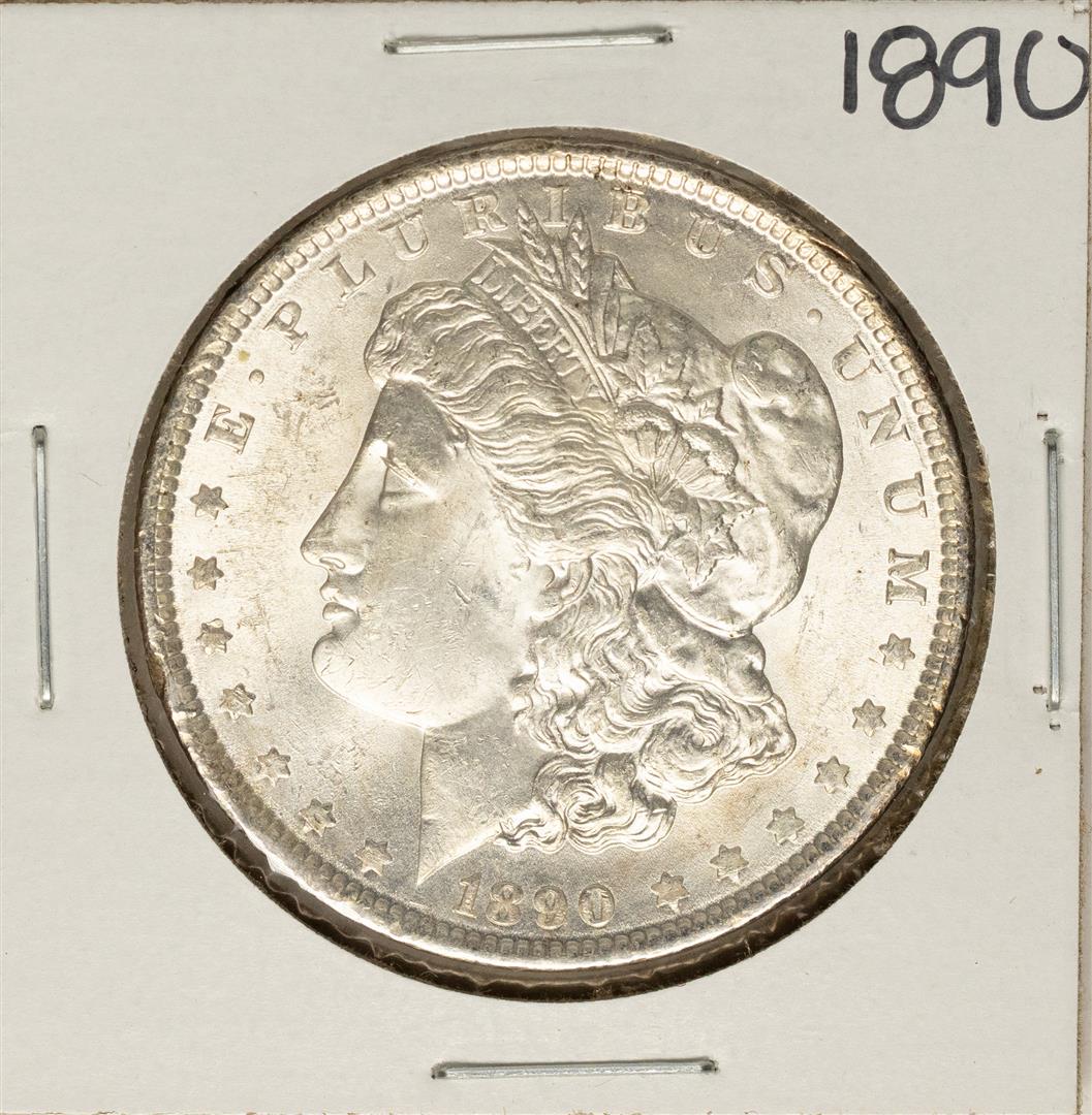 1890 $1 Morgan Silver Dollar Coin: One 1890 $1 Morgan Silver Dollar Coin.