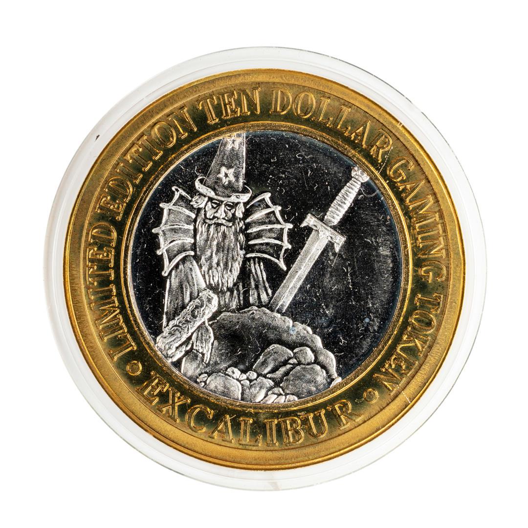 .999 Silver Excalibur Las Vegas, NV $10 Casino Limited: One .999 Silver Excalibur Las Vegas, NV $10 Casino Limited Edition Gaming Token.