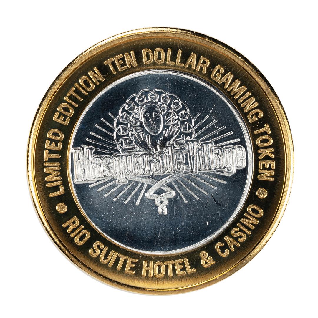.999 Silver Rio Suite Hotel & Casino Las Vegas $10: One .999 Silver Rio Suite Hotel & Casino Las Vegas $10 Limited Edition Gaming Token.