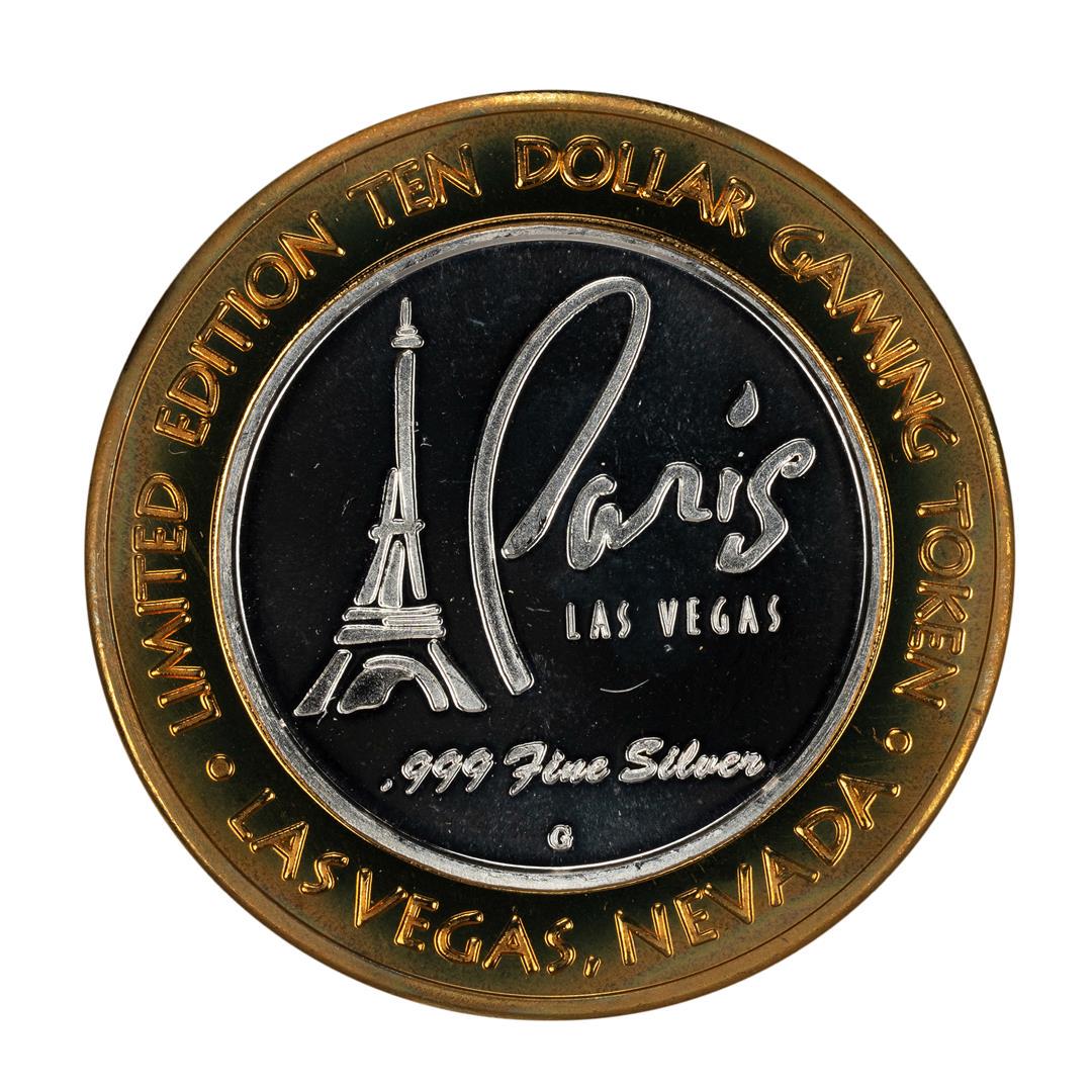 .999 Fine Silver Paris Las Vegas, Nevada $10 Limited: One .999 Fine Silver Paris Las Vegas, Nevada $10 Limited Edition Gaming Token.