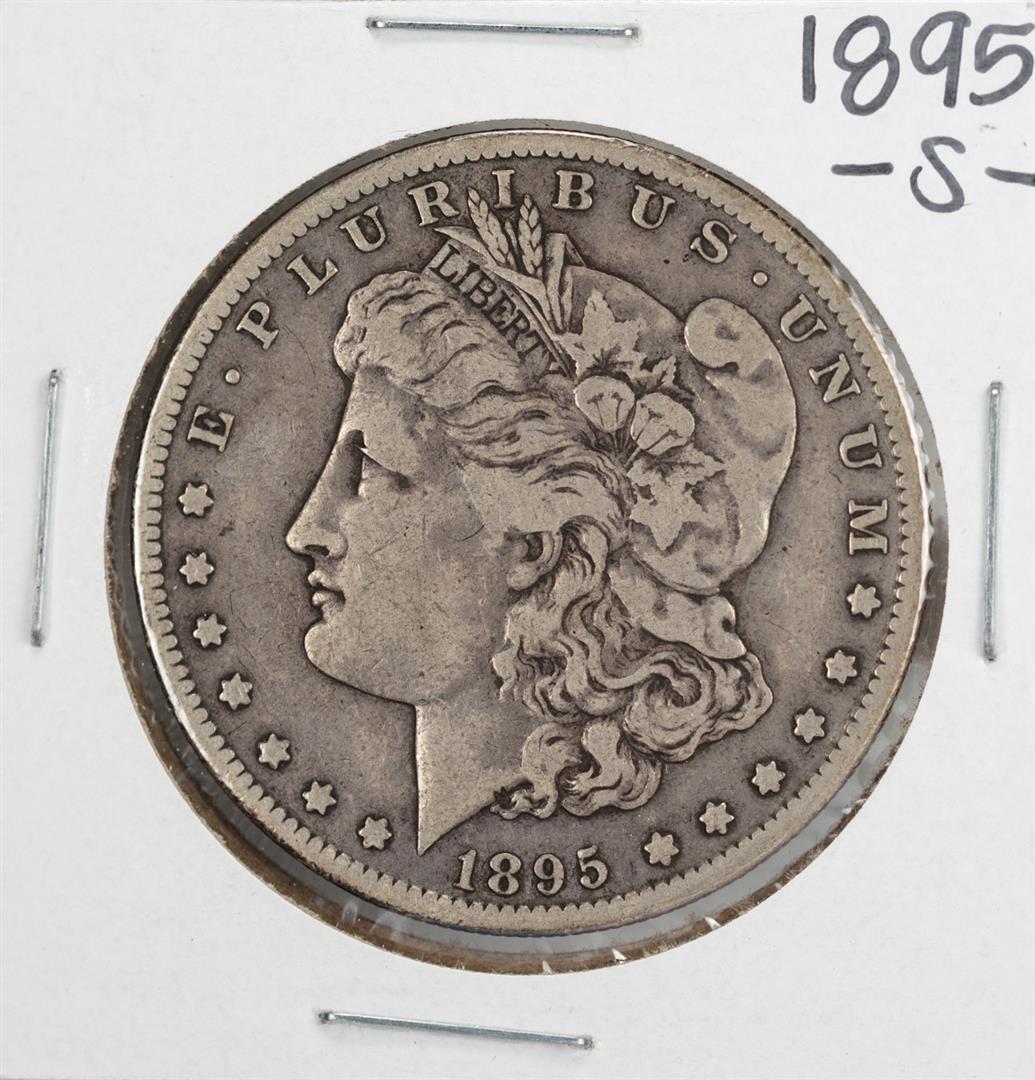 1895-S $1 Morgan Silver Dollar Coin: One 1895-S $1 Morgan Silver Dollar Coin.