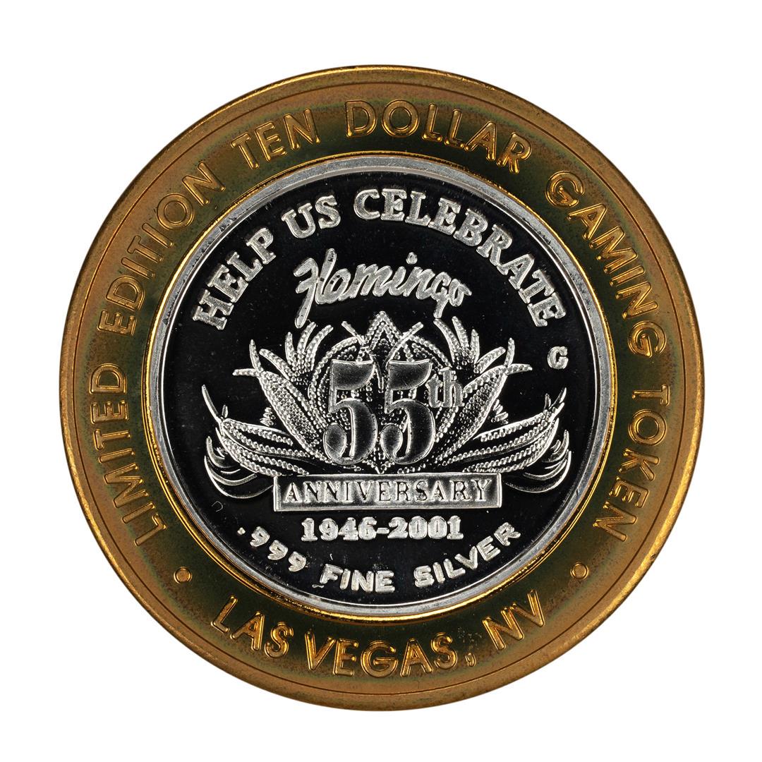 .999 Fine Silver Flamingo Las Vegas, Nevada $10 Limited: One .999 Fine Silver Flamingo Las Vegas, Nevada $10 Limited Edition Gaming Token.