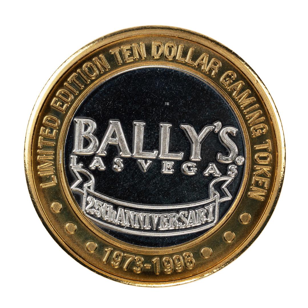 .999 Silver Ballys Las Vegas $10 Casino Limited Edition: One .999 Silver Ballys Las Vegas $10 Casino Limited Edition Gaming Token.