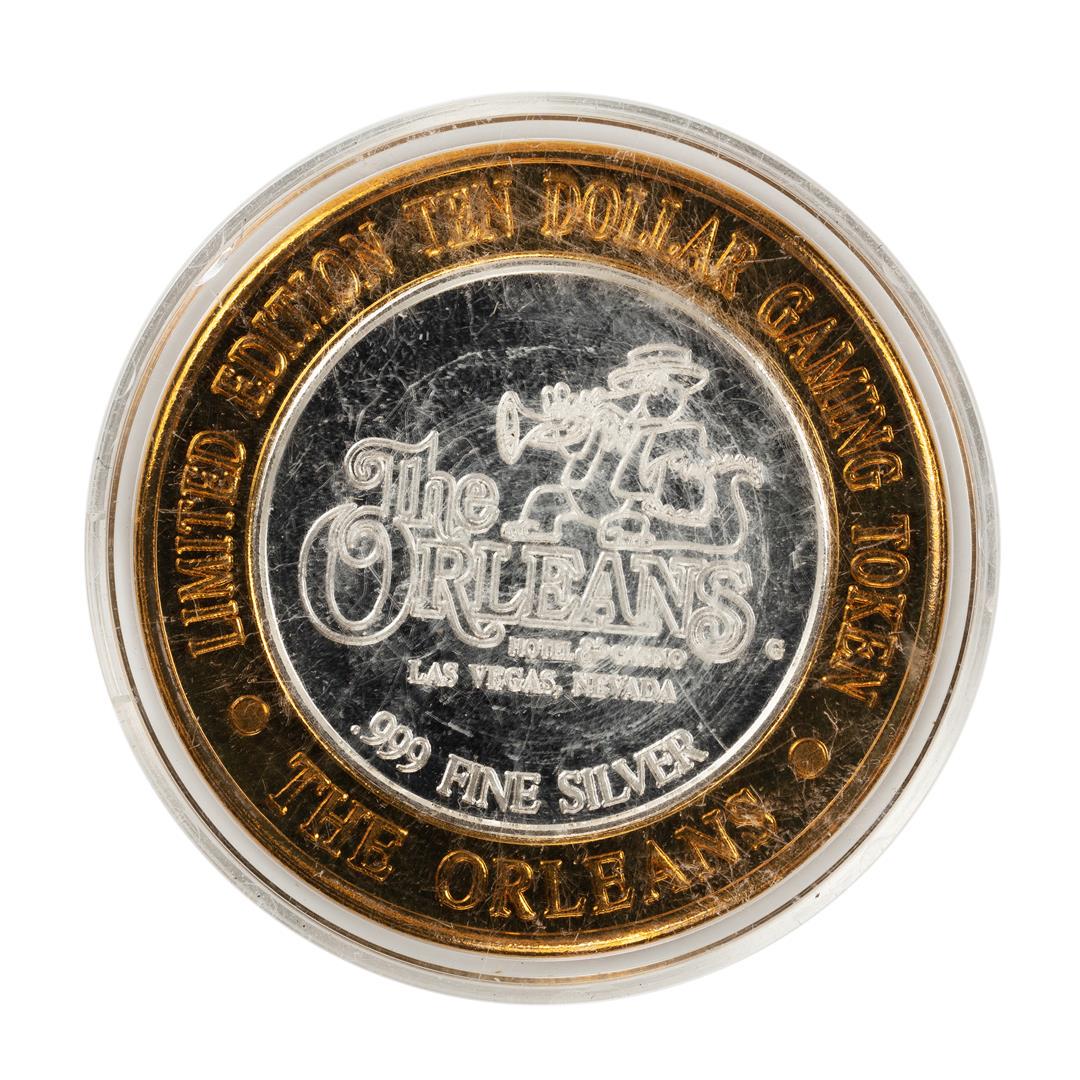 .999 Silver The Orleans Hotel & Casino Las Vegas, NV: One .999 Silver The Orleans Hotel & Casino Las Vegas, NV $10 Casino Token Limited Edition.
