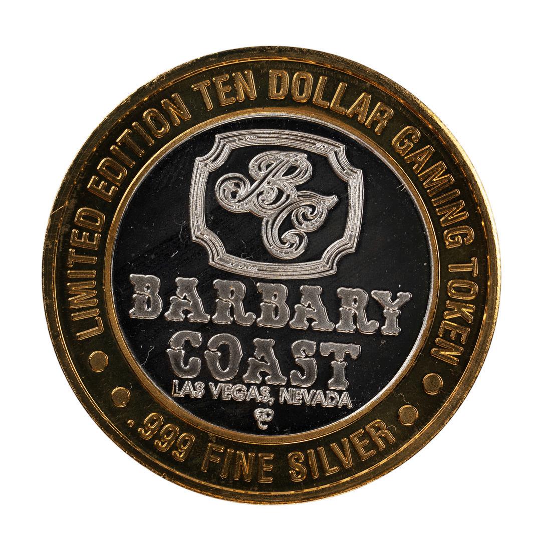 .999 Fine Silver Barbary Coast Casino Las Vegas, NV $10: One .999 Fine Silver Barbary Coast Casino Las Vegas, NV $10 Limited Edition Gaming Token.