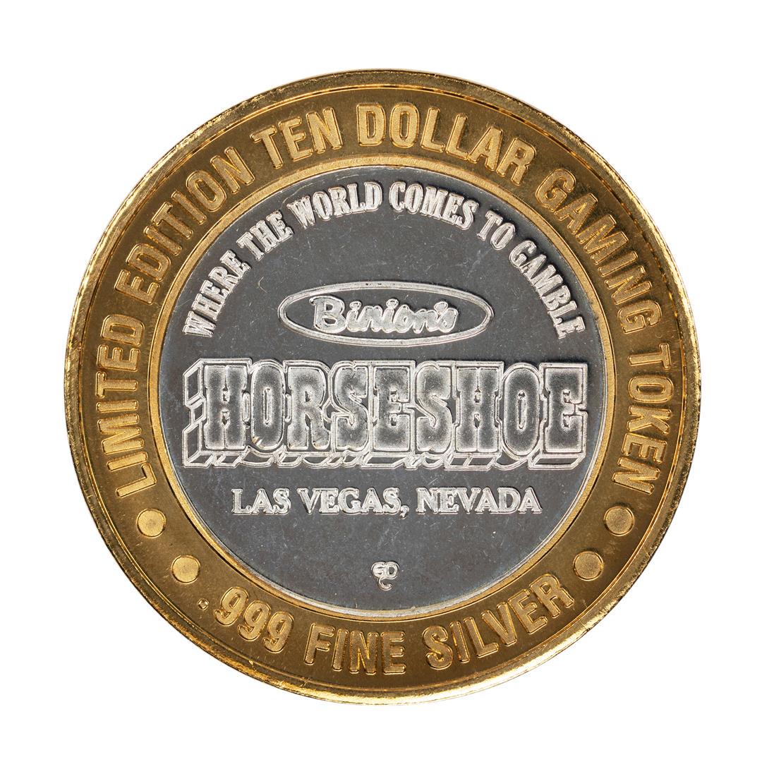 .999 Fine Silver Horseshoe Las Vegas, Nevada $10: One .999 Fine Silver Horseshoe Las Vegas, Nevada $10 Limited Edition Gaming Token.