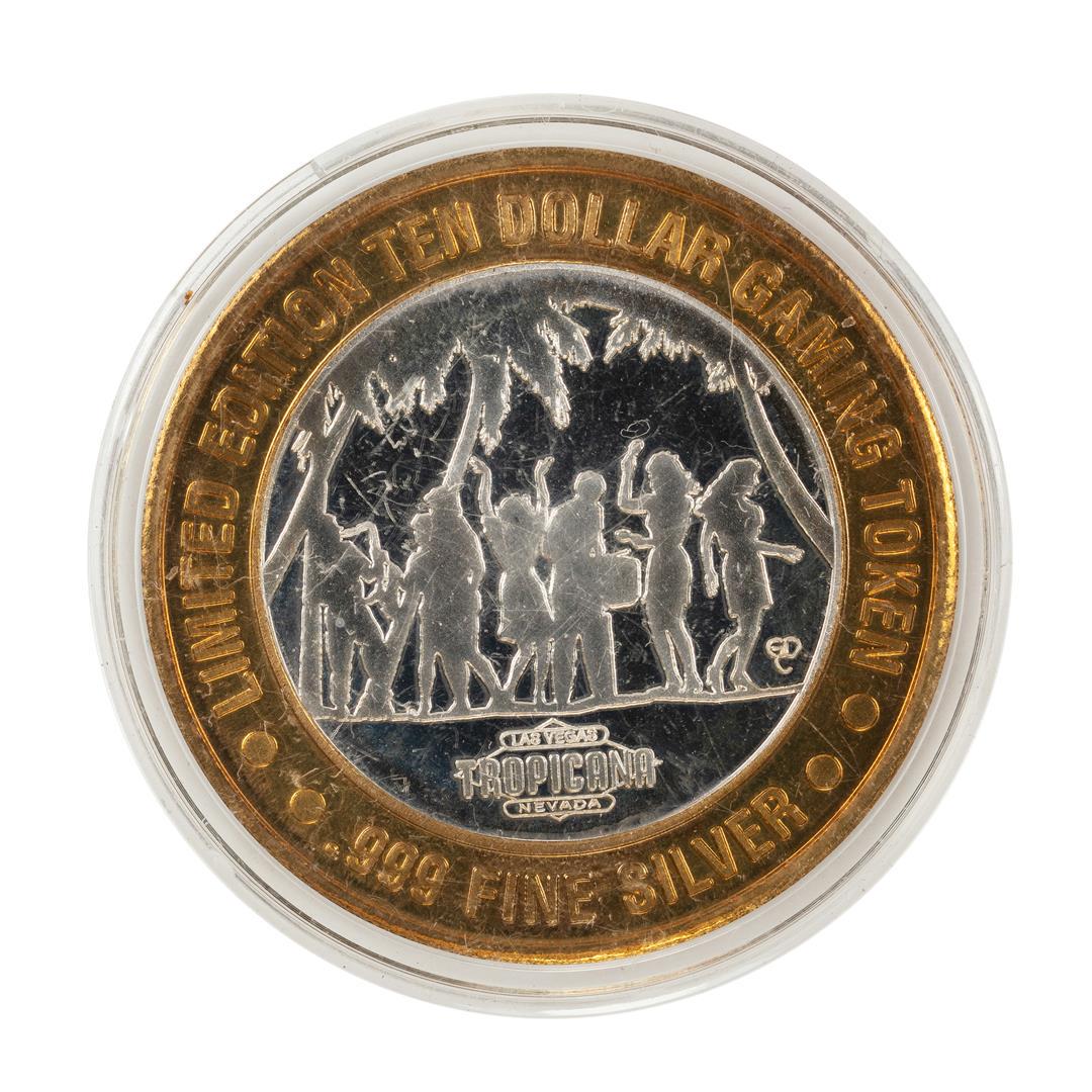 .999 Fine Silver Tropicana Las Vegas, Nevada $10: One .999 Fine Silver Tropicana Las Vegas, Nevada $10 Limited Edition Gaming Token.