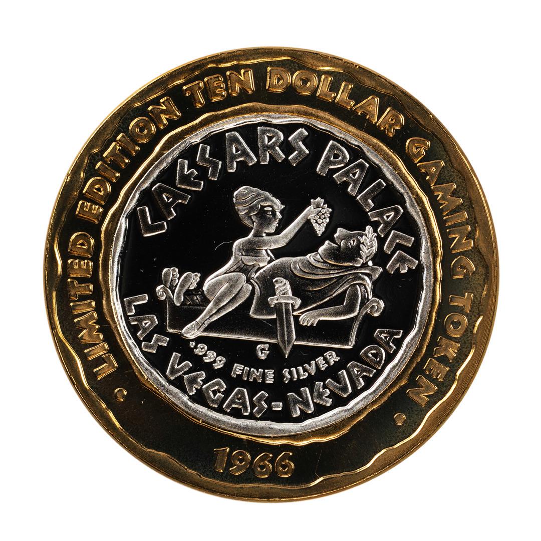 .999 Silver Caesars Palace Las Vegas, Nevada $10 Casino: One .999 Silver Caesars Palace Las Vegas, Nevada $10 Casino Limited Edition Gaming Token.