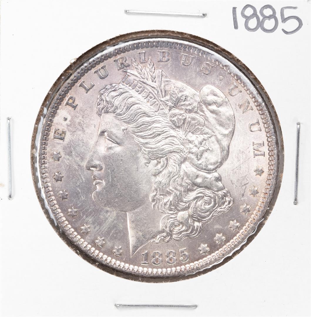 1885 $1 Morgan Silver Dollar Coin: One 1885 $1 Morgan Silver Dollar Coin.