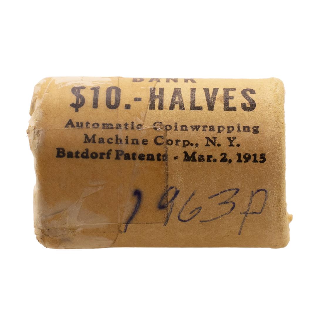 Original Bank Roll of (20) Brilliant Uncirculated 1963: One Original Bank Roll of (20) Brilliant Uncirculated 1963 Franklin Half Dollar Coins.