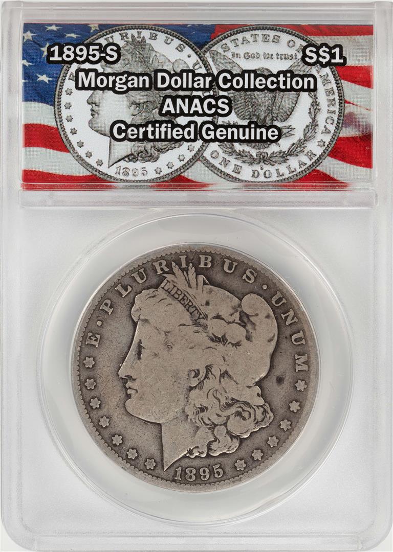 1895-S $1 Morgan Silver Dollar Coin ANACS Certified: One 1895-S $1 Morgan Silver Dollar Coin ANACS Certified Genuine. ANACS Certified.