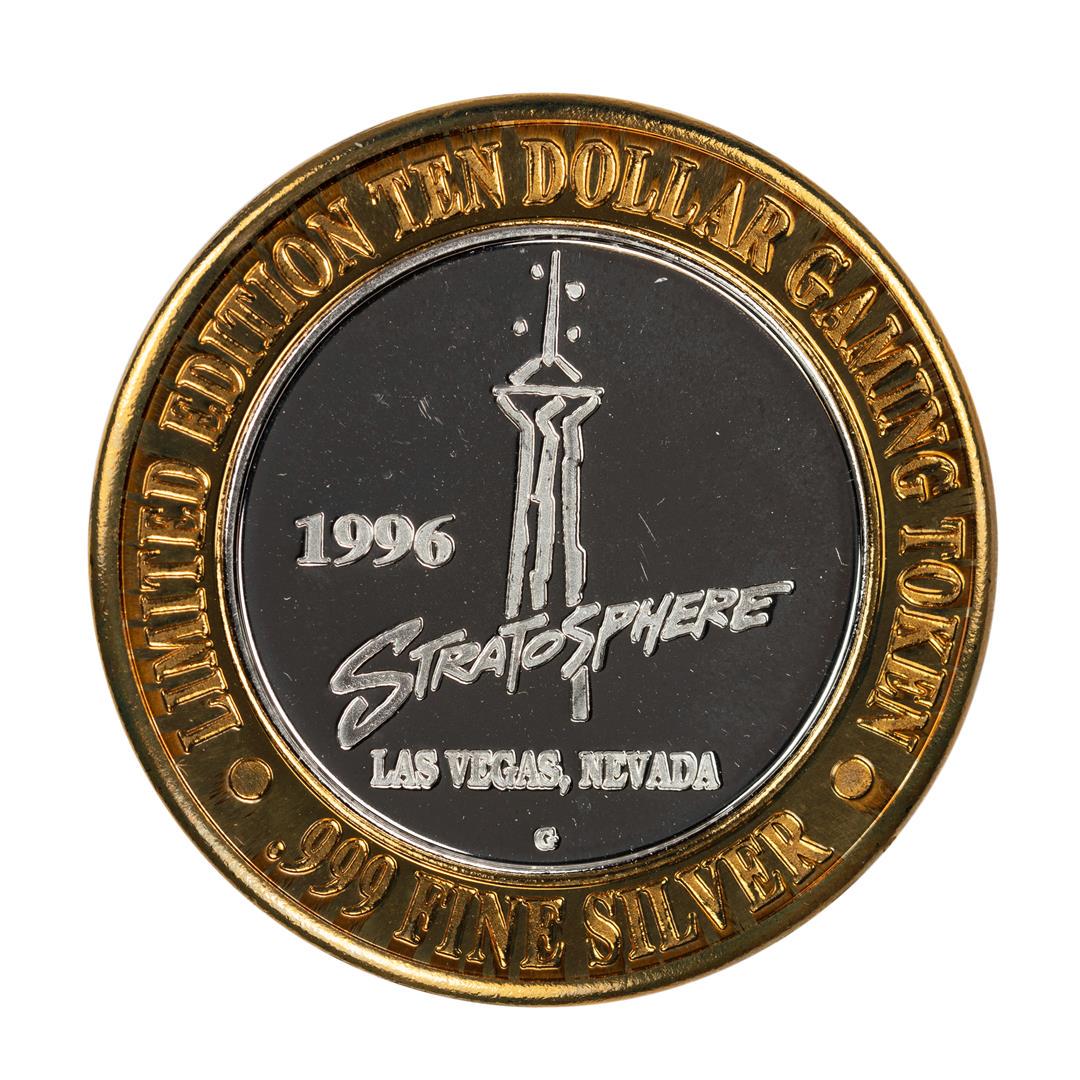 .999 Silver Stratosphere Las Vegas, Nevada $10 Casino: One .999 Silver Stratosphere Las Vegas, Nevada $10 Casino Limited Edition Gaming Token.