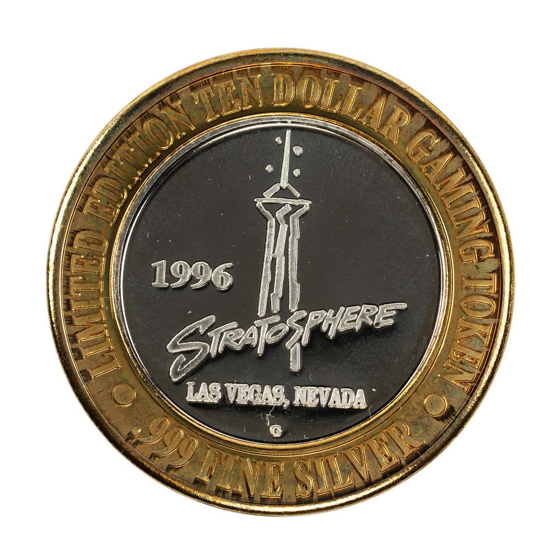 .999 Silver Stratosphere Las Vegas, NV $10 Casino: One .999 Silver Stratosphere Las Vegas, NV $10 Casino Limited Edition Gaming Token.