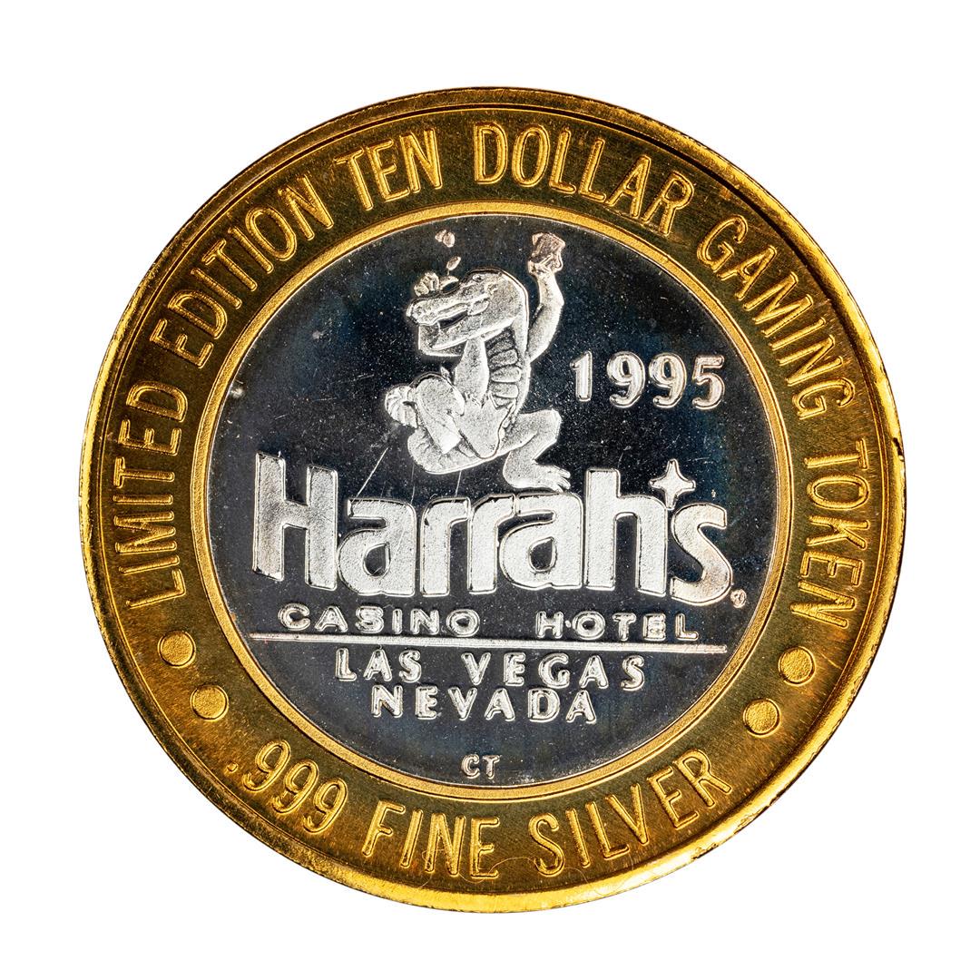 .999 Fine Silver Harrah's Casino Las Vegas, Nevada $10: One .999 Fine Silver Harrah's Casino Las Vegas, Nevada $10 Limited Edition Gaming Token.
