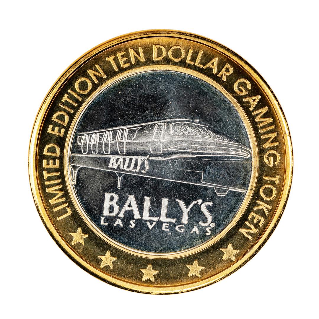 .999 Silver Ballys Las Vegas $10 Casino Limited Edition: One .999 Silver Ballys Las Vegas $10 Casino Limited Edition Gaming Token.