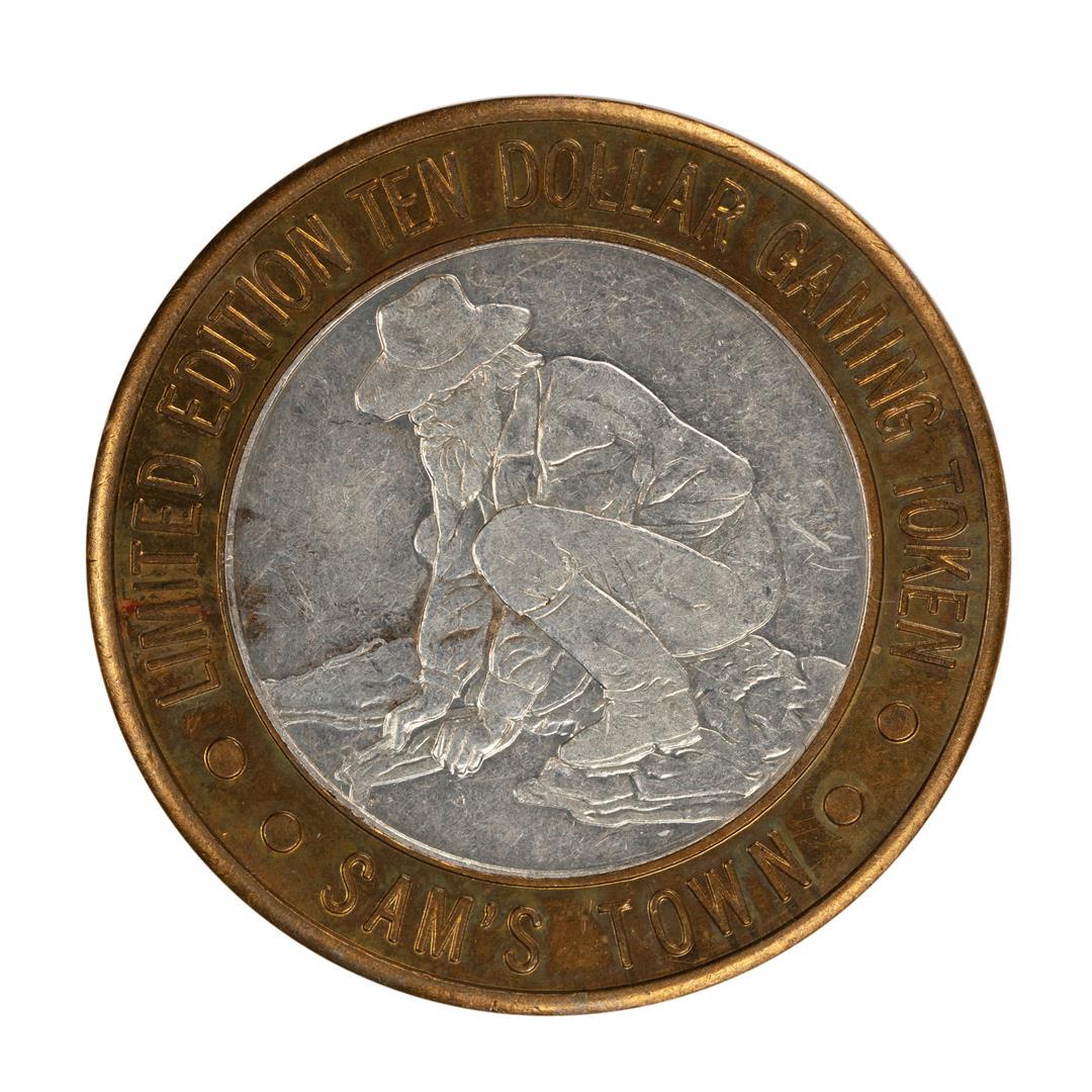 .999 Silver Sam's Town Las Vegas Nevada $10 Casino: One .999 Silver Sam's Town Las Vegas Nevada $10 Casino Limited Edition Gaming Token.