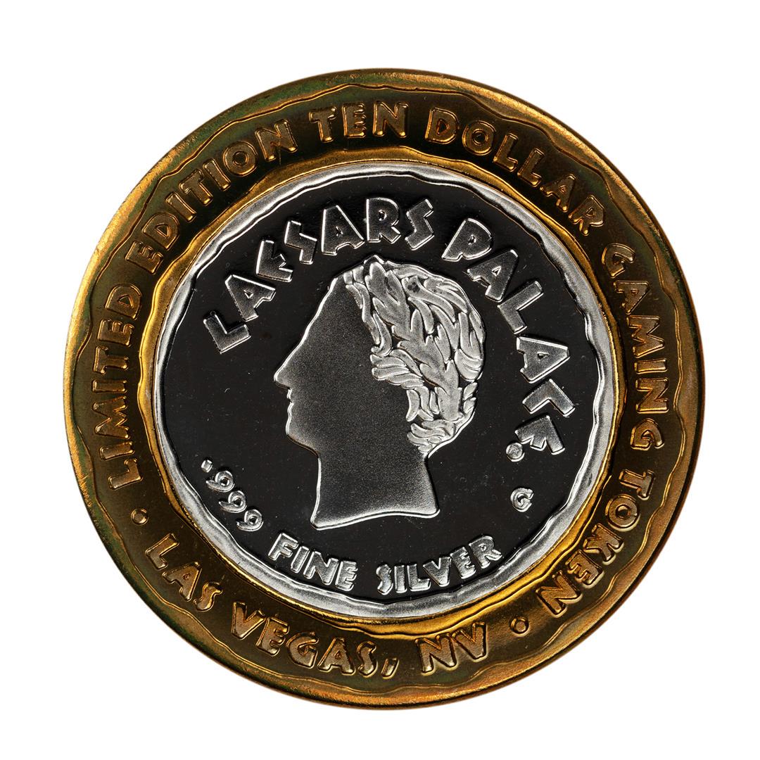 .999 Silver Caesars Palace Las Vegas, Nevada $10 Casino: One .999 Silver Caesars Palace Las Vegas, Nevada $10 Casino Limited Edition Gaming Token.