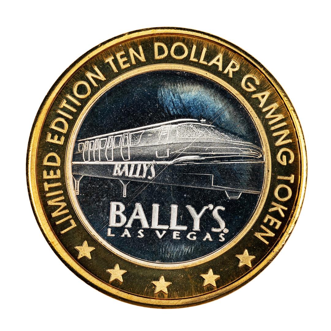 .999 Silver Ballys Las Vegas $10 Casino Limited Edition: One .999 Silver Ballys Las Vegas $10 Casino Limited Edition Gaming Token.