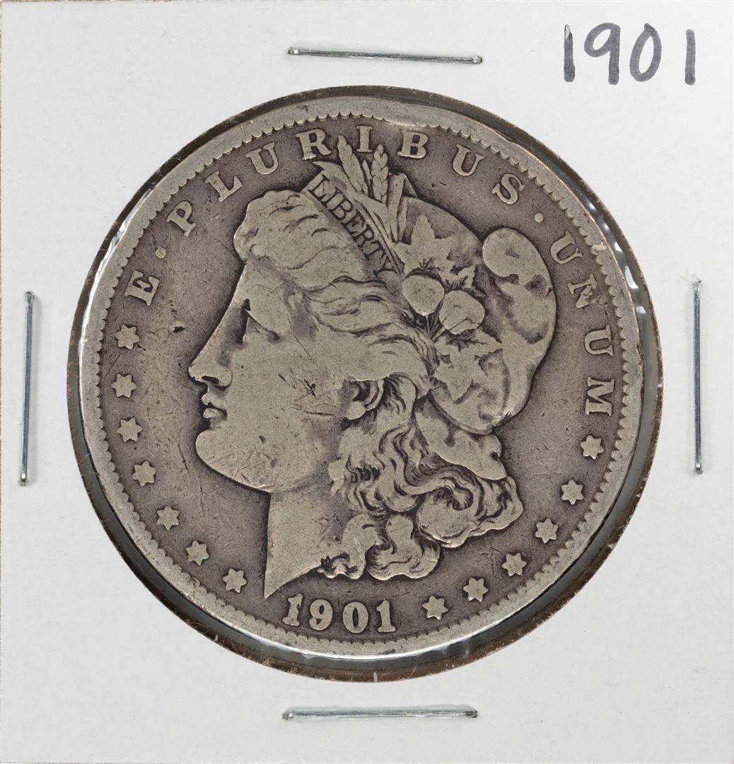1901 $1 Morgan Silver Dollar Coin: One 1901 $1 Morgan Silver Dollar Coin.