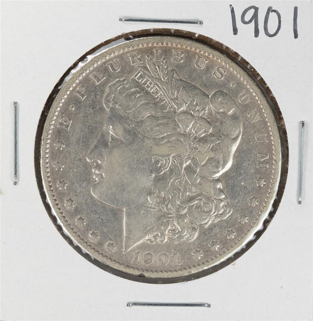 1901 $1 Morgan Silver Dollar Coin: One 1901 $1 Morgan Silver Dollar Coin.