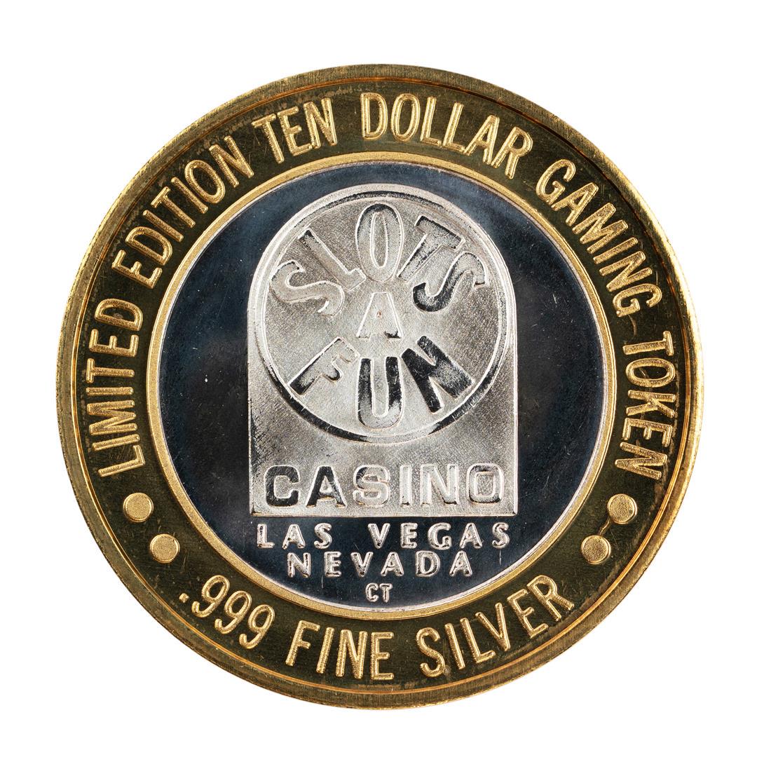 .999 Silver Slots A Fun Casino Las Vegas, NV $10: One .999 Silver Slots A Fun Casino Las Vegas, NV $10 Limited Edition Casino Gaming Token.