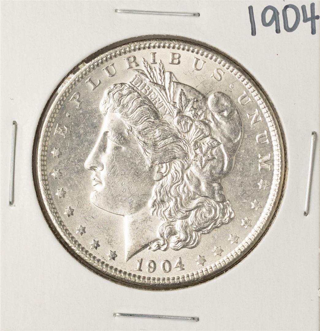 1904 $1 Morgan Silver Dollar Coin: One 1904 $1 Morgan Silver Dollar Coin.