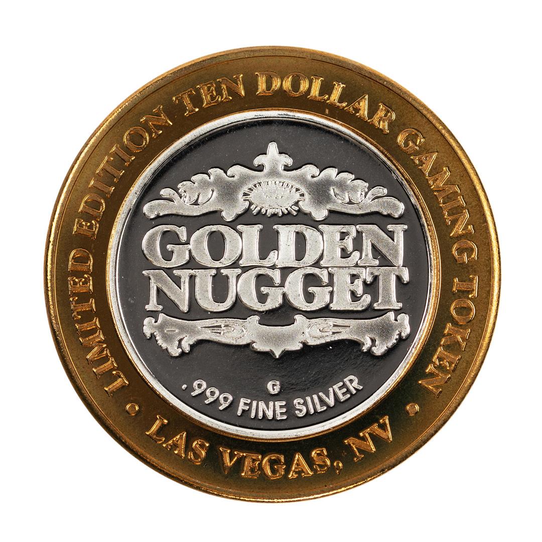 .999 Silver Golden Nugget Las Vegas $10 Limited Edition: One .999 Silver Golden Nugget Las Vegas $10 Limited Edition Casino Gaming Token.