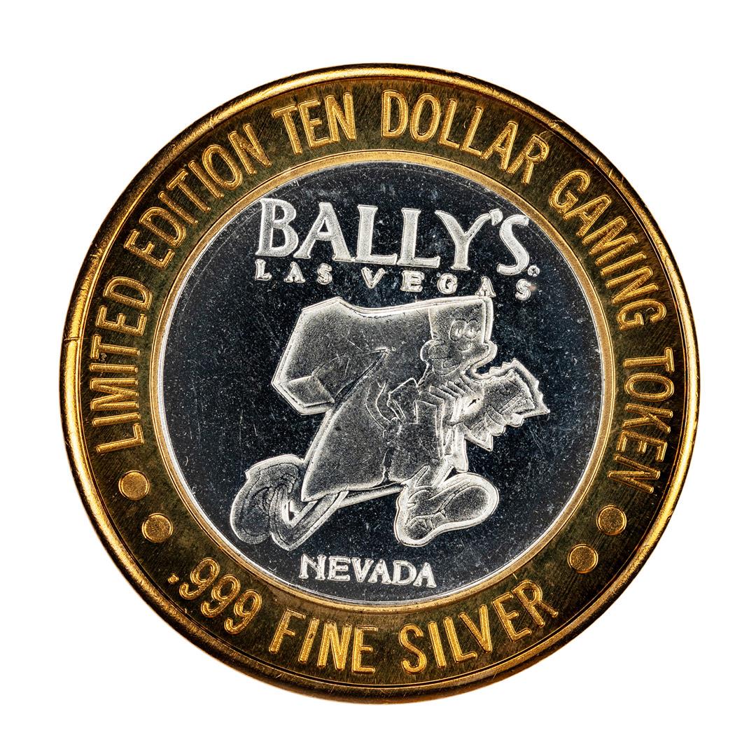 .999 Silver Ballys Las Vegas $10 Casino Limited Edition: One .999 Silver Ballys Las Vegas $10 Casino Limited Edition Gaming Token.